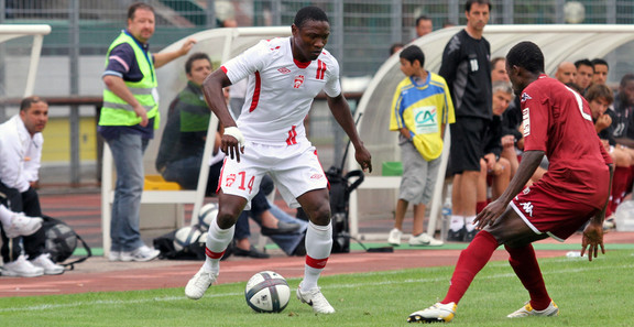 L'attaquant camerounais lors du match amical contre Metz