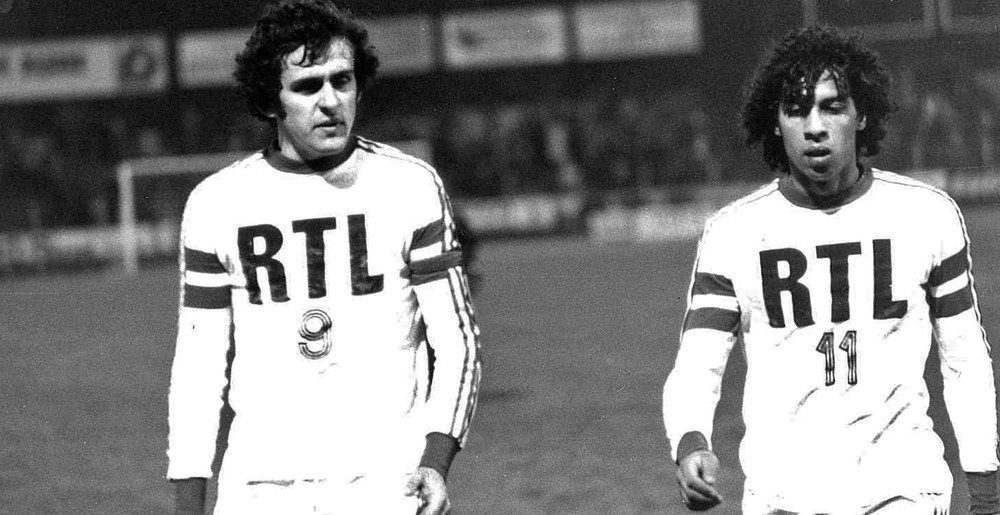 Michel Platini et Fathi Chebel à l'ASNL