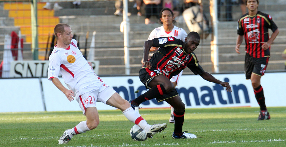 Dominée en première période, l'ASNL se réveille et égalise en seconde par Alo'o Efoulou (photo OGCN).