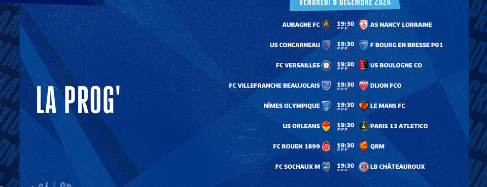 Le programme de la 14ème journée 