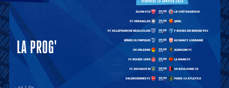 Le programme de la 16ème journée