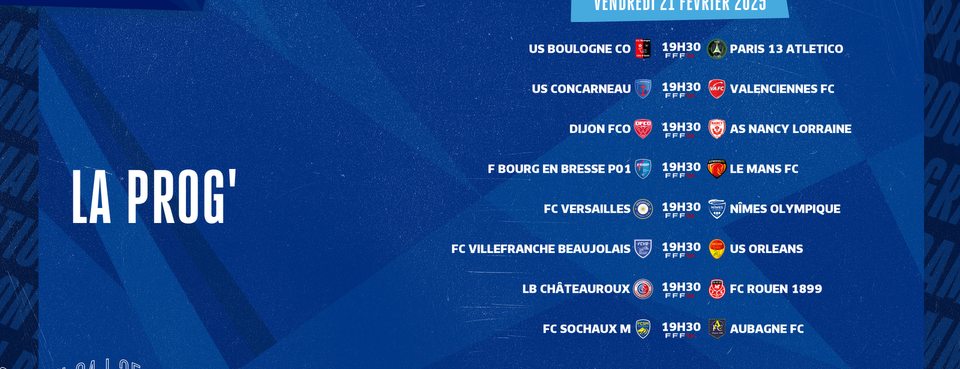 Le programme de la 22ème journée