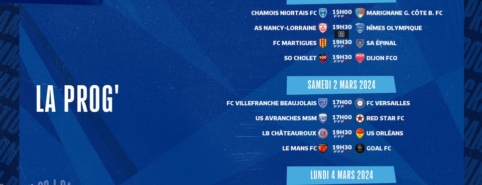 Le programme de la 23ème journée