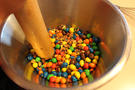 casser les M&M's en morceaux